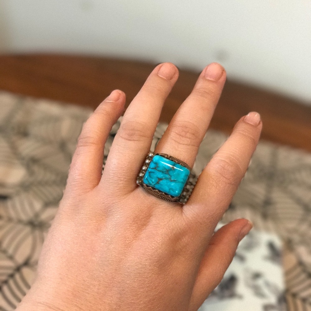 Silver and turquoise ring